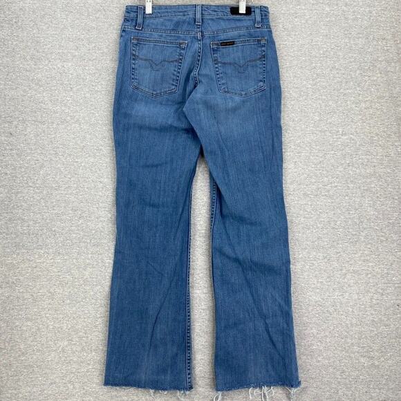 VTG Harley Davidson Jeans Womens 4 Blue Distressed Bootcut Mid Rise Motorcycle - Picture 4 of 13